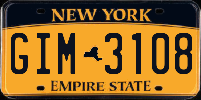 NY license plate GIM3108