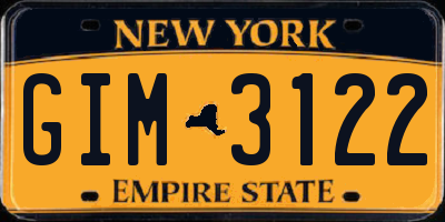 NY license plate GIM3122
