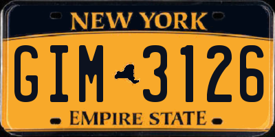 NY license plate GIM3126