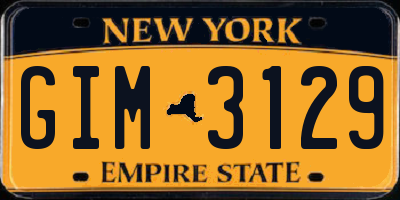 NY license plate GIM3129