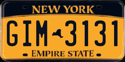NY license plate GIM3131