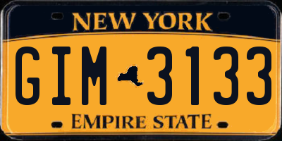NY license plate GIM3133