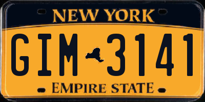 NY license plate GIM3141