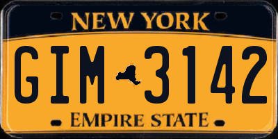 NY license plate GIM3142
