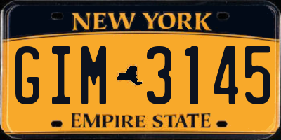NY license plate GIM3145