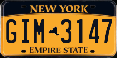NY license plate GIM3147