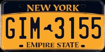 NY license plate GIM3155