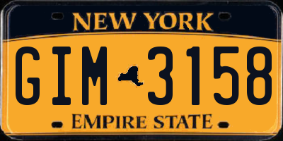 NY license plate GIM3158