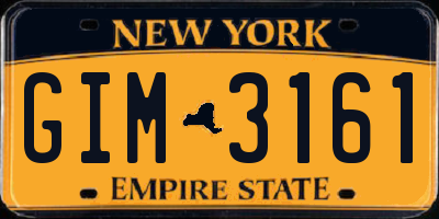 NY license plate GIM3161