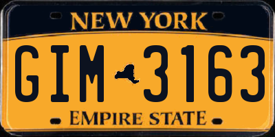 NY license plate GIM3163