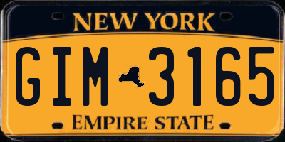 NY license plate GIM3165