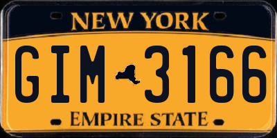 NY license plate GIM3166