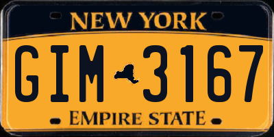 NY license plate GIM3167