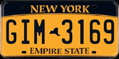 NY license plate GIM3169