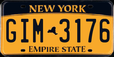 NY license plate GIM3176