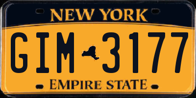 NY license plate GIM3177