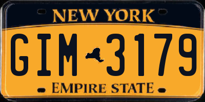 NY license plate GIM3179