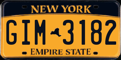 NY license plate GIM3182