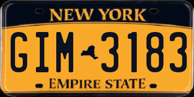 NY license plate GIM3183