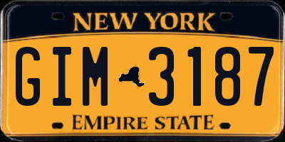 NY license plate GIM3187