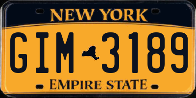 NY license plate GIM3189