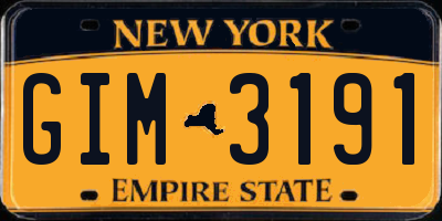 NY license plate GIM3191