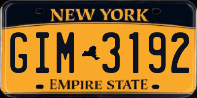 NY license plate GIM3192
