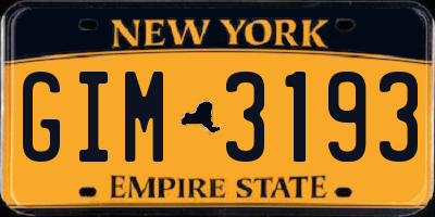 NY license plate GIM3193