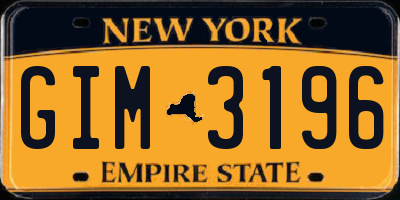 NY license plate GIM3196