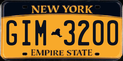 NY license plate GIM3200