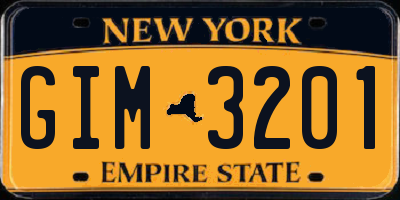 NY license plate GIM3201