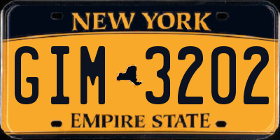 NY license plate GIM3202