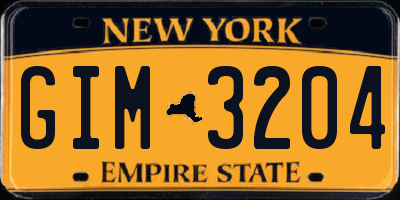 NY license plate GIM3204