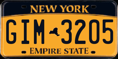 NY license plate GIM3205