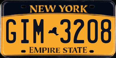 NY license plate GIM3208