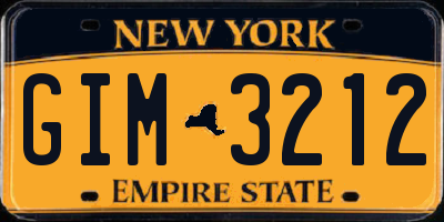 NY license plate GIM3212