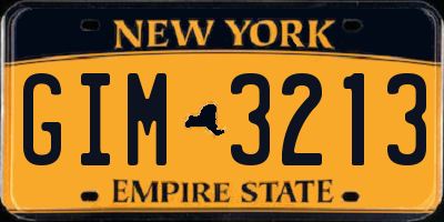 NY license plate GIM3213