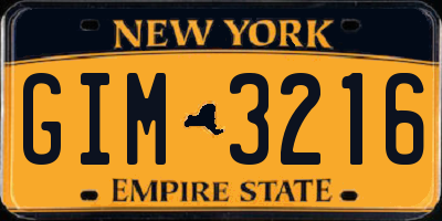 NY license plate GIM3216