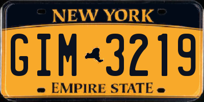 NY license plate GIM3219