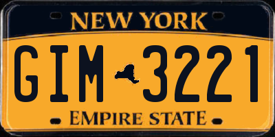 NY license plate GIM3221