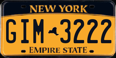 NY license plate GIM3222
