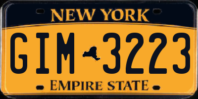 NY license plate GIM3223