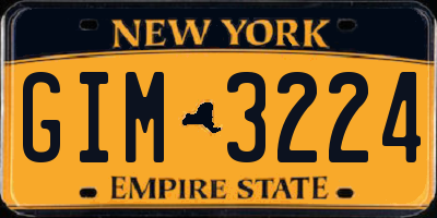 NY license plate GIM3224