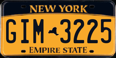 NY license plate GIM3225