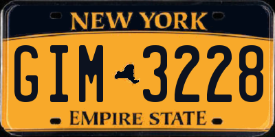 NY license plate GIM3228