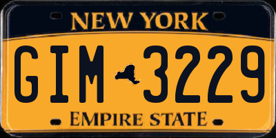 NY license plate GIM3229