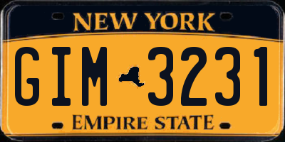 NY license plate GIM3231