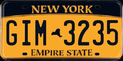 NY license plate GIM3235