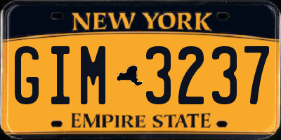 NY license plate GIM3237