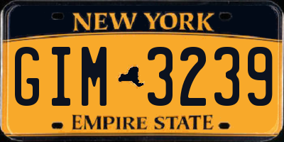 NY license plate GIM3239